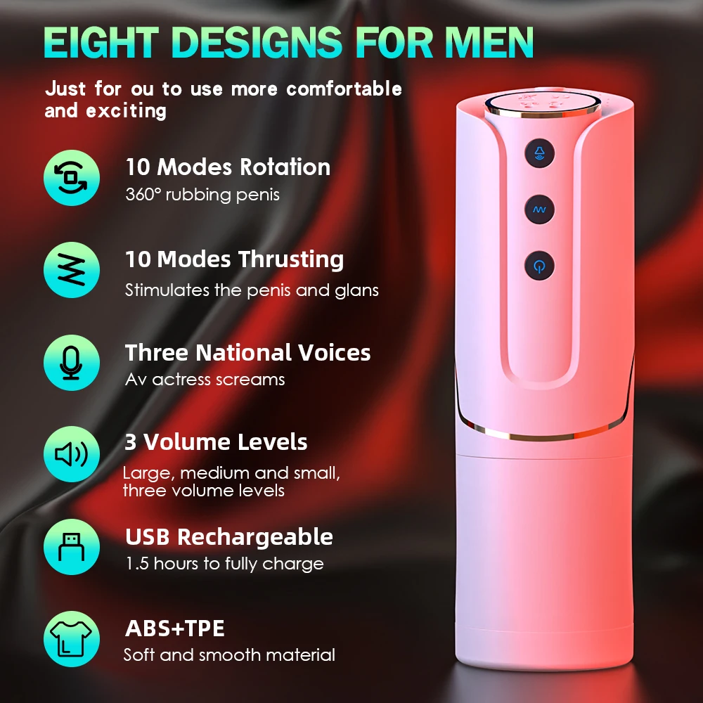 Wearable Men Artificial Vagina Pussy Masturbation Automatic Telescopic Adult Supplies Vibrator Male Masturbator Cup Sex Toys 18