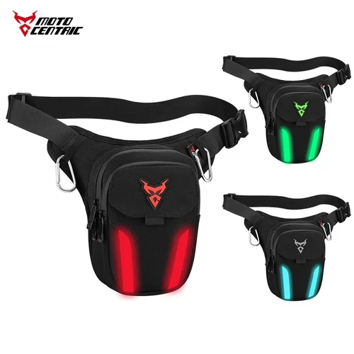 Bolsa impermeable para pierna para motocicleta con luz LED, riñonera informal para bicicleta y motocicleta, bandolera móvil para deportes al aire libre