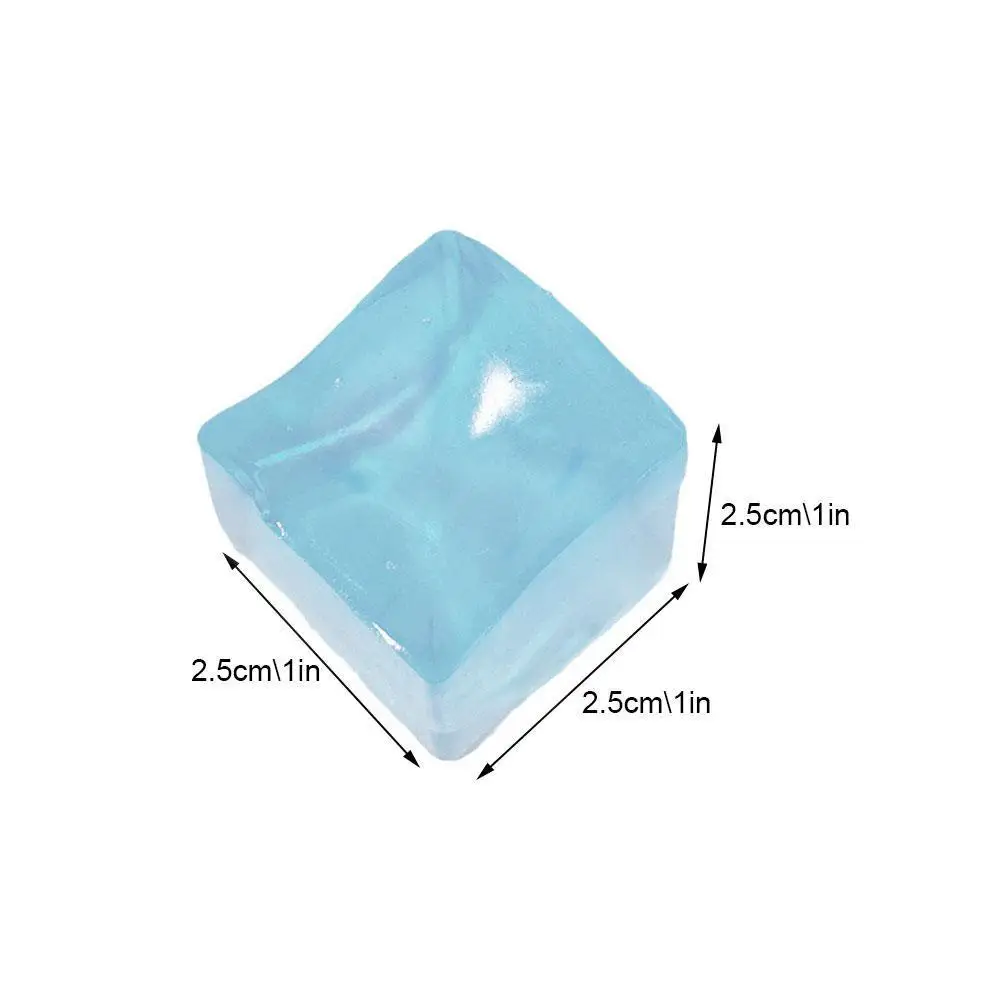 Mini cubo de gelo brinquedos mole liberar estresse transparente pequeno bloco de gelo pitada espremendo cubo de gelo quadrado descompressão ventilação brinquedo