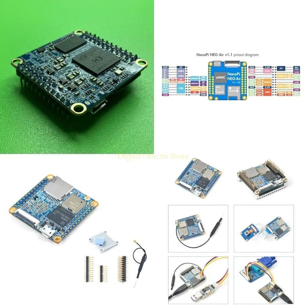 

E06D For NanoPi NEOAir Open Source AllwinnerH3 Development Board Quadcores CortexA7 DDR3 512MB 8GB UbuntuCore Replacement
