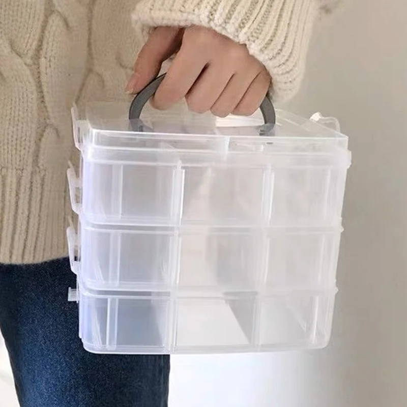 Transparent Jewelry Storage Box Large-Capacity Finishing Box Necklace Ring Stud Earrings Storage Box Jewelry Box Ornament Box