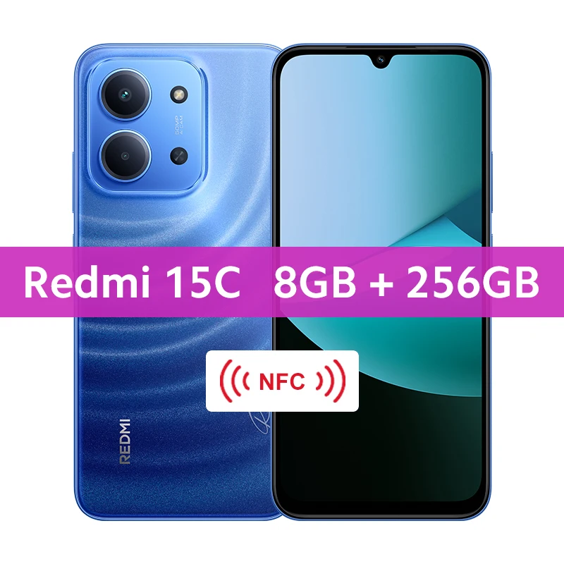 Xiaomi Redmi 15C Global Version Smartphone 50MP main camera 120Hz 6.9" Dot Drop display 33W charging MediaTek Helio G81-Ultra
