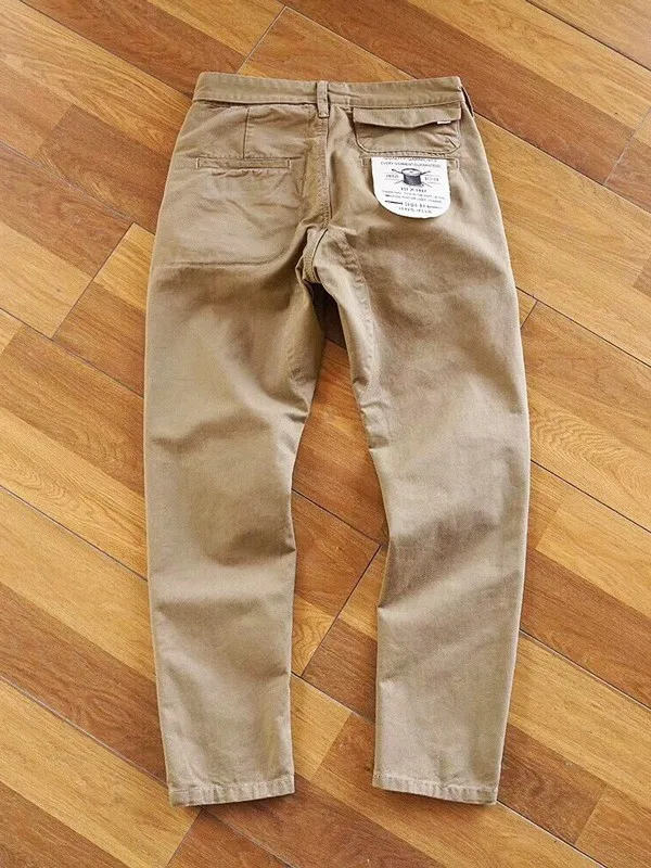 

Retro Japanese Sle Pure Cotton Men's Casual Pants Straight Leg Workwear Ameika Bla Khaki Spring Autumn Long Trousers