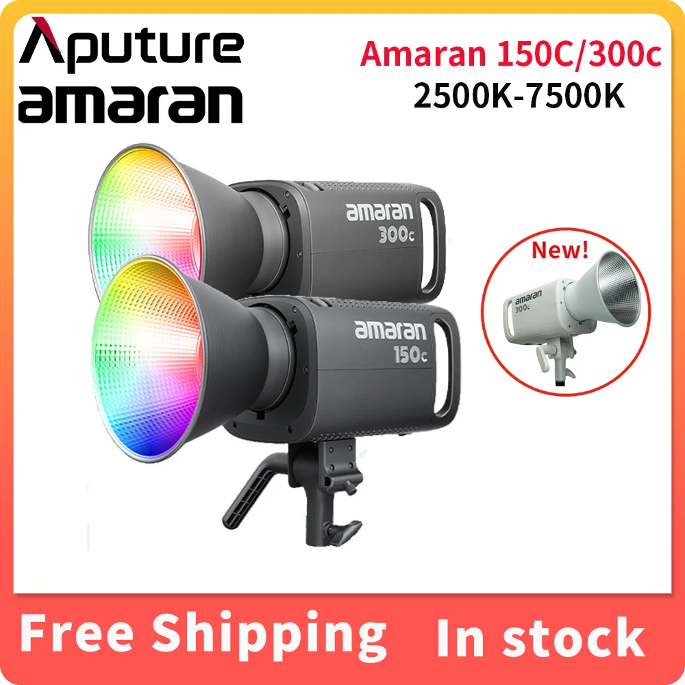 Aputure amaran 300C 150C Bowens Mount 2500K-7500K Full Color RGBWW LED Video Photography Light Bluetooth App Control