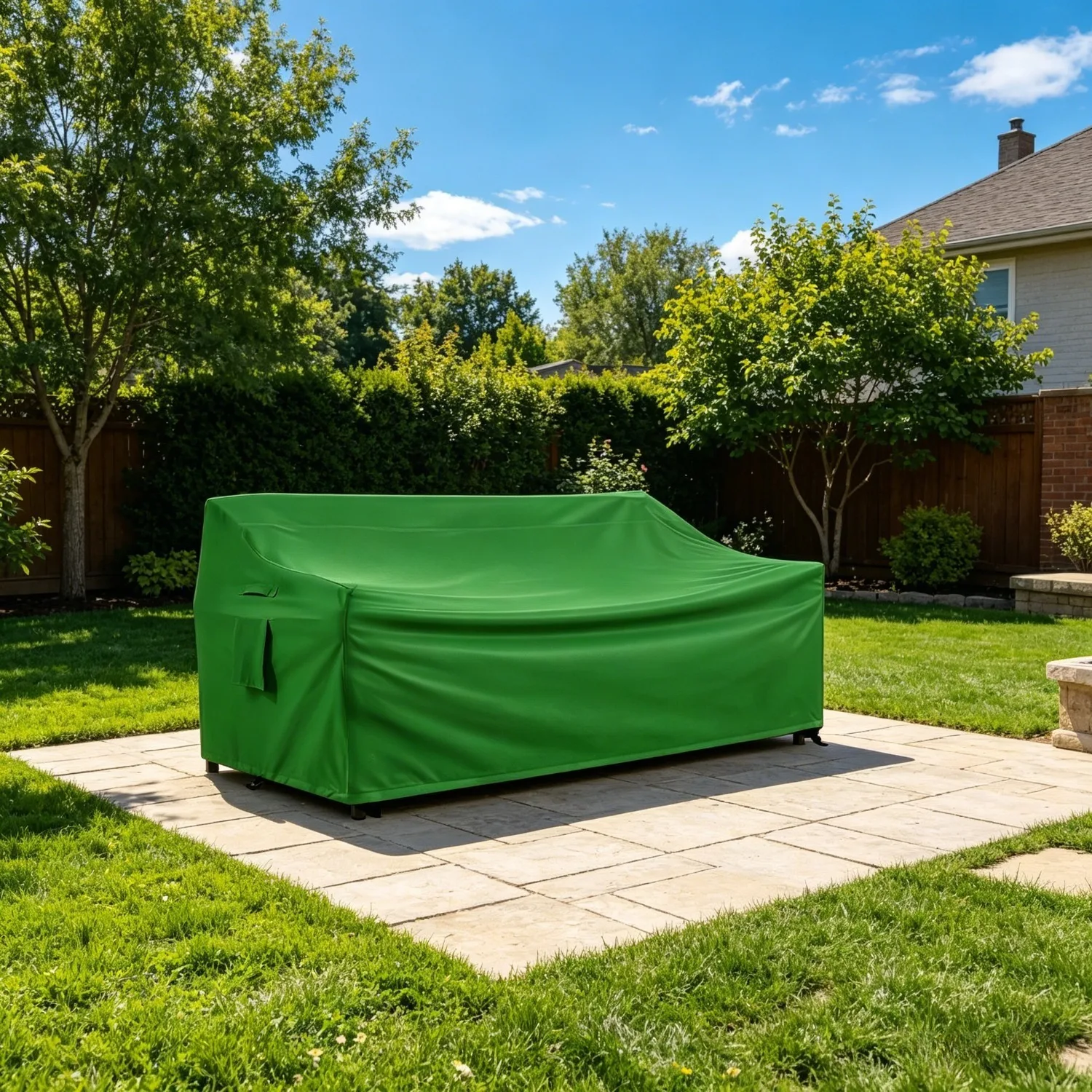 Green Patio Sofa Cover Waterproof UV Resistant Dustproof Heavy Duty Outdoor Garden Loveseat Bench Cover All Weather Patio Furnit