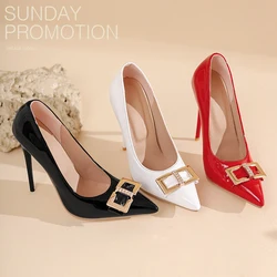 2026 Spring and Autumn High-Heeled Shoes, Size 47, Versatile New Women's Shoes, Sexy Pointed Toe, Rhinestone, French Style, Black High-Heeled Shoes for Women, Beige Stiletto, Metallic