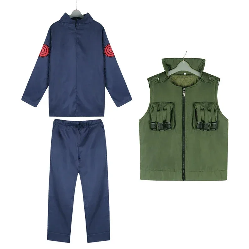 Anime Hatake Kakashi Sixth Hokage Cosplay Costume Ninja Uniform Suit Man Vest Top Pants Suit Halloween Costume