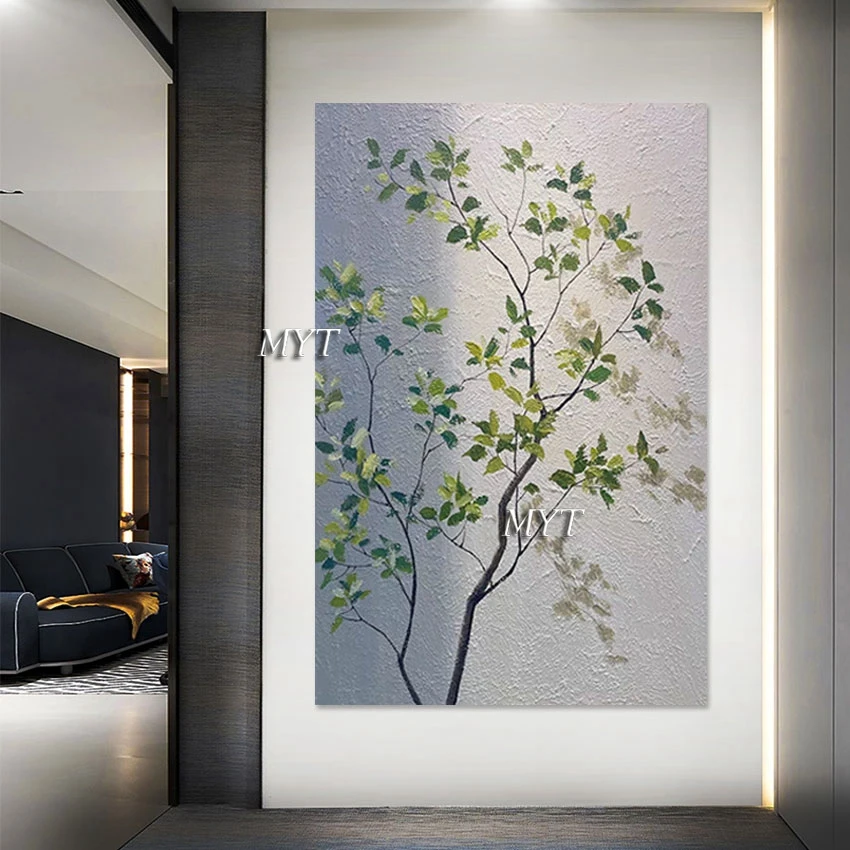 Impressionist Art Abstract Frameless Plant Landscape Wall Acrylic Decoration Poster Hand Drawing Sleeping Room Picture Canvas