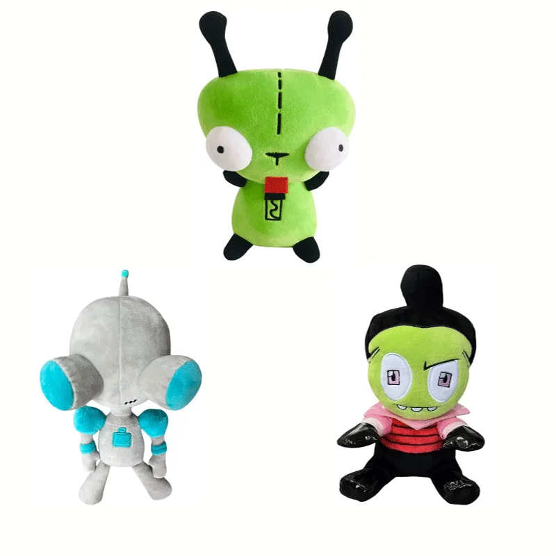 28cm Alien ET ojos 3D verde Invader ZIM GIR perro figura de peluche juguete de peluche suave juguete coleccionable regalo de Navidad juguetes para niños