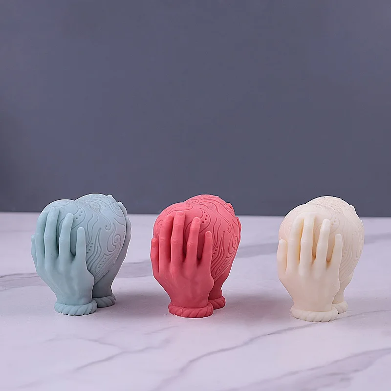 DIY Handheld herzförmige Kerze Silikonform geprägtes Muster Seifenform 3D Liebe Aromatherapie Creme machen Valentinstag Geschenk – Detail 9