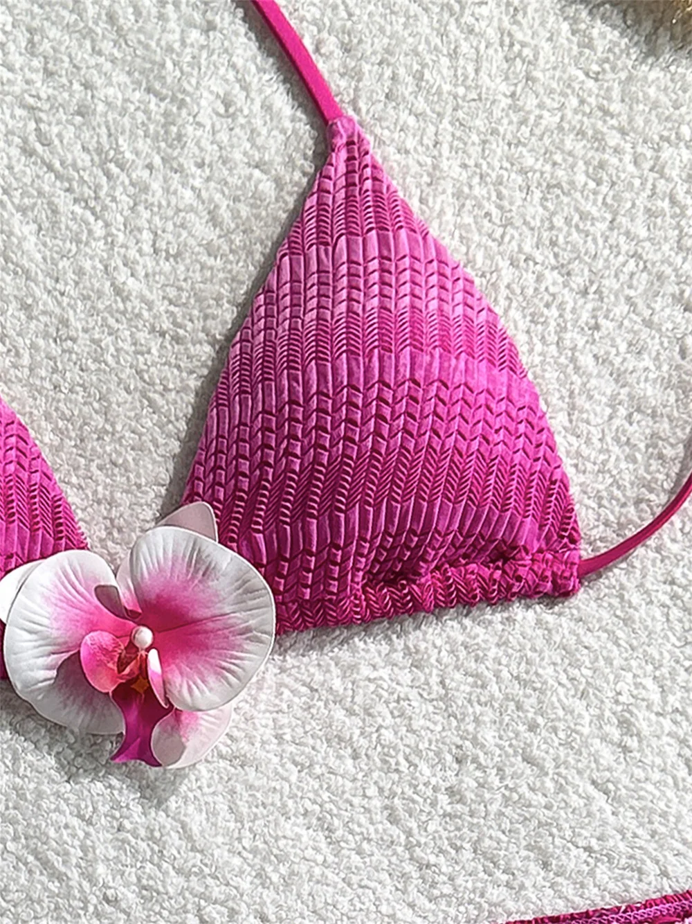 Sexy Gradient Y2k Bikini Ruffled Mesh Skirt Micro String Backless Swimwear Women 3 Piece Beach Flower Vacation Outfits Swimsuits