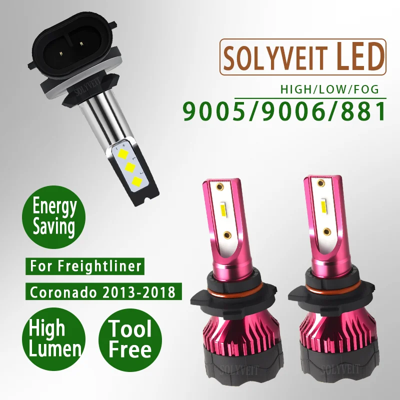 

Быстрая установка, светодиодные фары и противотуманные фары 9005 9006 881 для Freightliner Coronado 2013-2018 годов, обеспечивающие безопасность в ночное время.