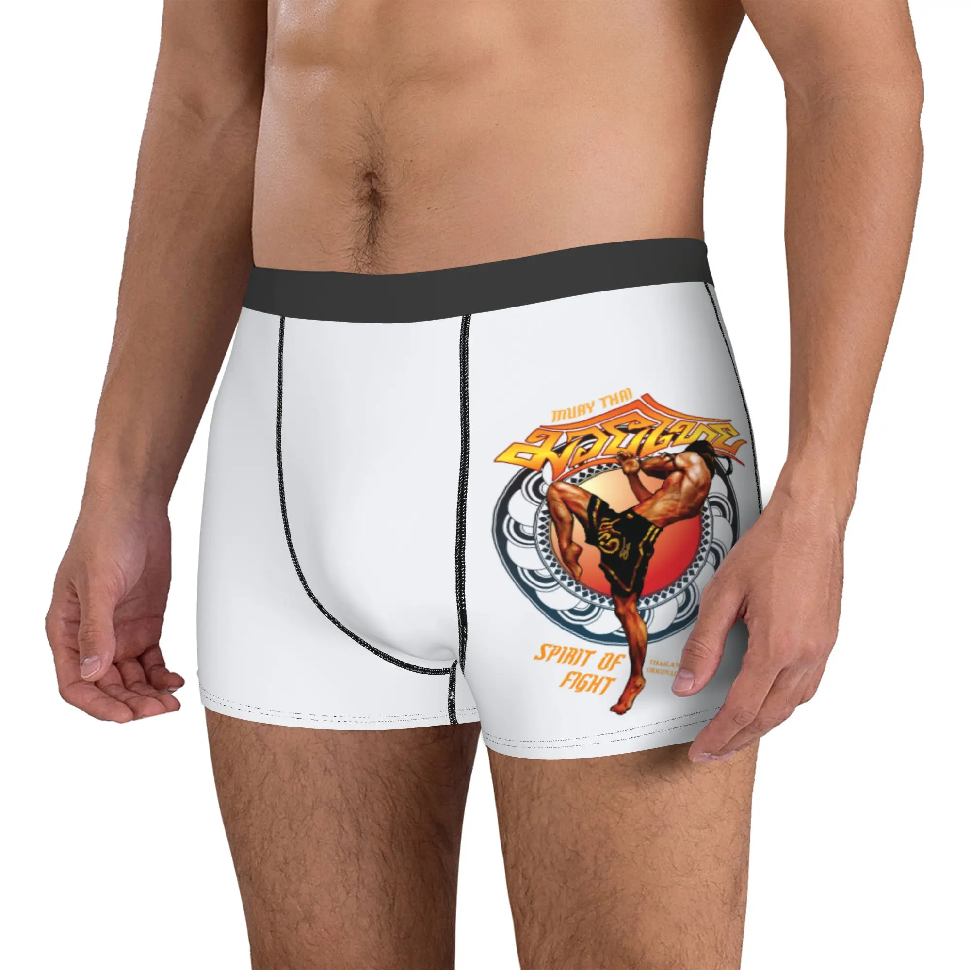 Custom Muay thai Underwear Men Breathable Thailand kickboxing Spirit of Fight Boxer Briefs Shorts Panties Soft For Homme