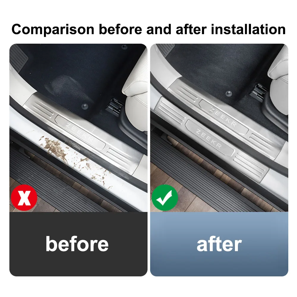 4 Pcs For ZEEKR 9X 2025 2026 Stainless Steel Threshold Strip Scratch-resistant And Wear-resistant Car Accessories Welcome Step
