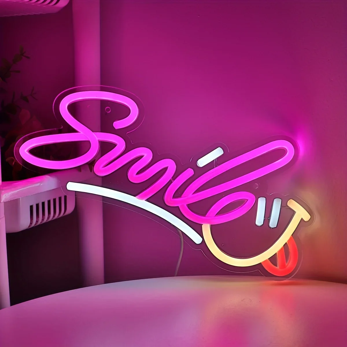 Smile Neon Signs Decorative Bright Night Light for Wall Decor,LED Light Neon Sign Art Decorative Night Lights for Party
