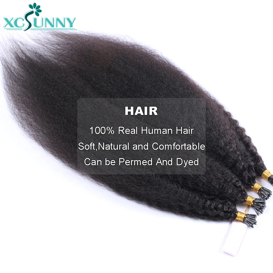 Kinky Em Linha Reta Eu Dica Extensão Do Cabelo Humano Brasileiro Itip Cabelo Humano Vara Ponta Extensões De Cabelo Para As Mulheres 0.95g/strand