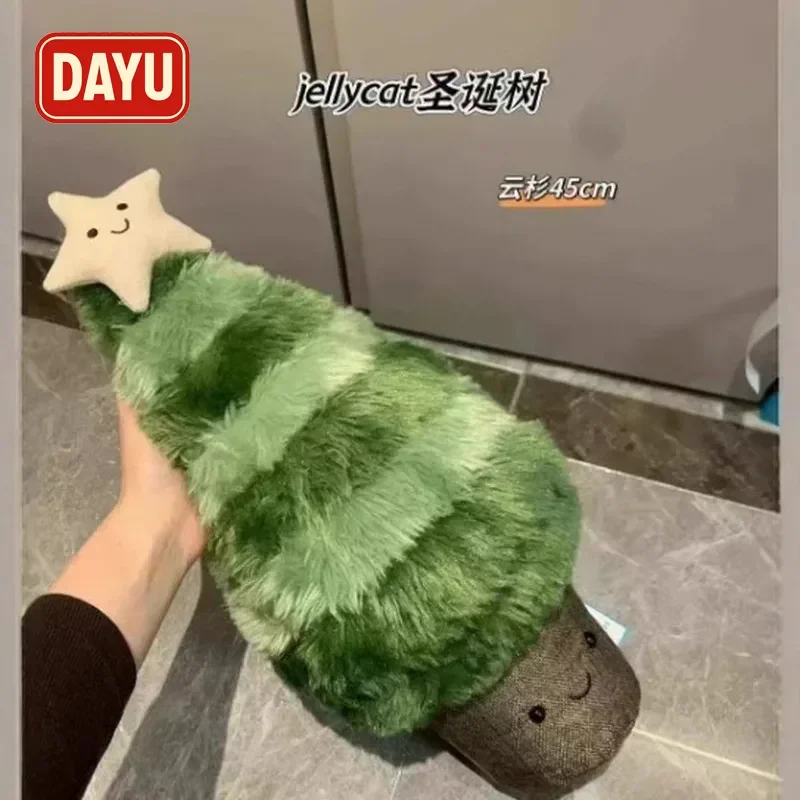 かわいい雪の覆われたスプルースモミのぬいぐるみ、北欧スカンジナビアのクリスマスツリーのぬいぐるみ、ホリデーデコレーションギフト