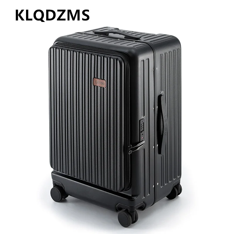 KLQDZMS Laptop Suitcase Front Opening Boarding Box USB Charging Trolley Case 20
