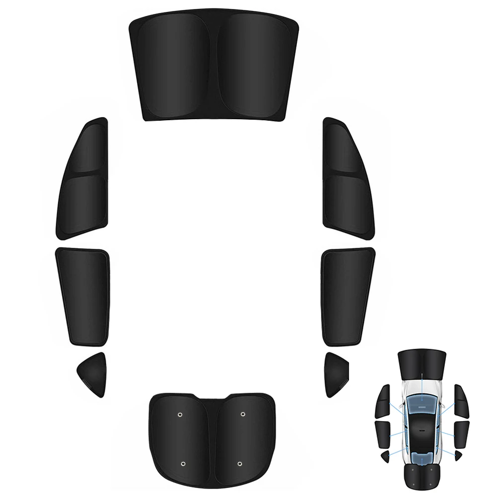 

8Pcs/Set Car Multi Sun Shade Ultraviolet Isolation Total Blackout Sun Visors for Tesla Model Y 2020-2024 Accessories