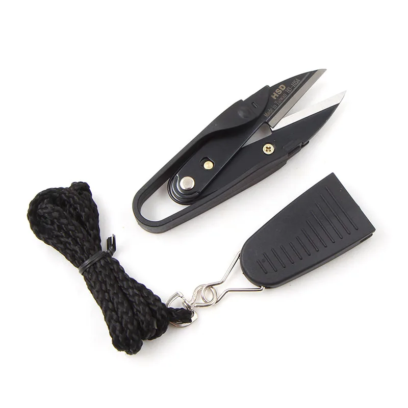 Tijeras profesionales de hilo de cuero hechas a mano DIY, tijeras de acero al carbono de cuero, cortador de hilo de coser con manga de seguridad