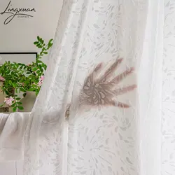 Modern Sheer Voile Curtain Embroidery Tulle For Living Room Bedroom Window Kitchen Patterned Relief Curtain Drapes Blinds