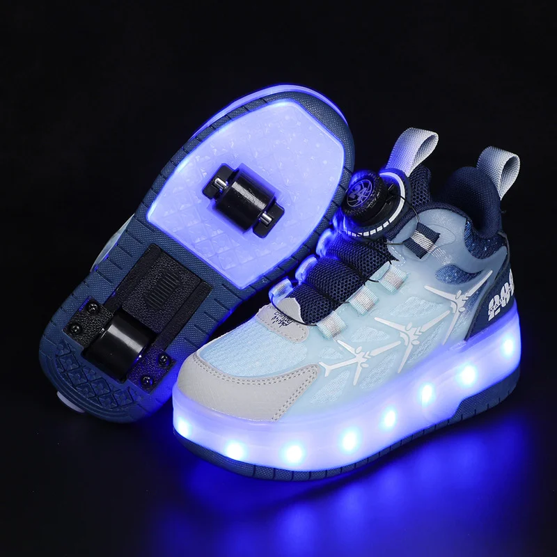New Led Roller Sneaker scarpe da pattinaggio Outdoor Kids staccabile 2 ruote Blade Leisure scarpe sportive traspiranti Led Light Gear Blink