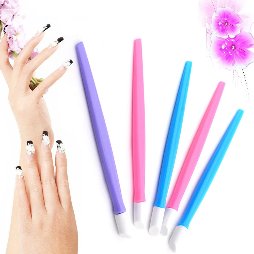 Nail Cuticula Pusher Trimmer Dode Huid Verwijderaar Plastic Rubber Professionele Nail Art Care Tool Set Manicure Accessoires