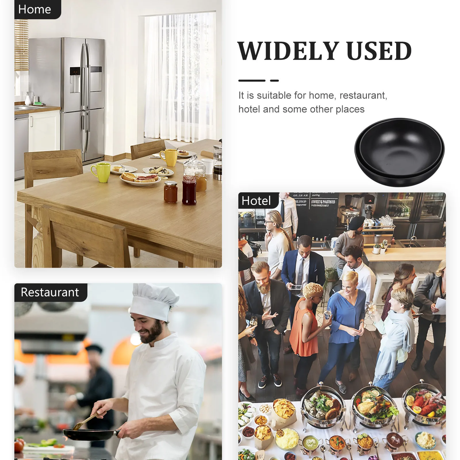 Tigela de sopa de macarrão estilo japonês melamina ramen, 2 peças para casa, restaurante, sala de jantar, cozinha, utensílios de mesa, tigela de servir comida