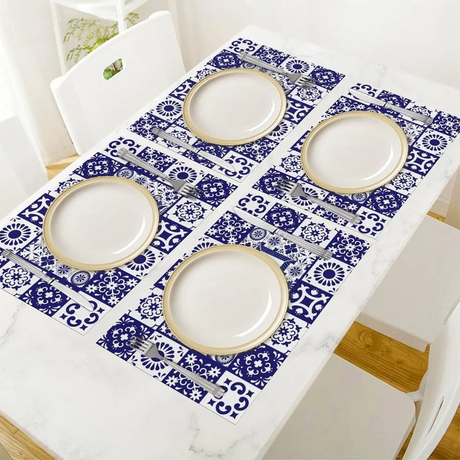 Mexican Floral Bird Talavera Placemats Home Decor Mexico Talavera Ceramic Tile Day of The Dead Dining Table Mats Party Decor