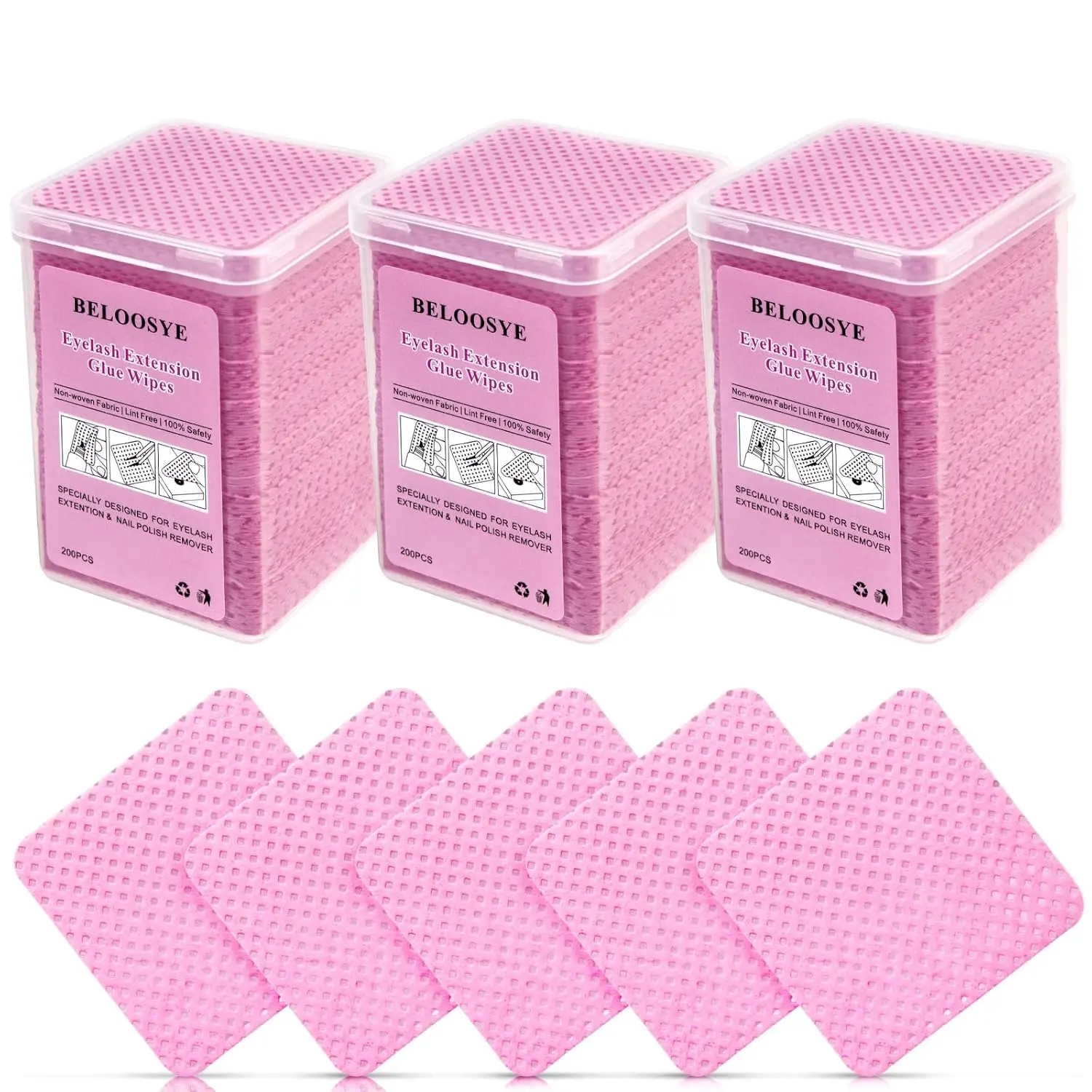 Professional Lint-Free Cleaning Wipes 200 Pack, Tough Non-Woven Fabric, 100% Fuzz-Free for Precision Beauty Tool Care