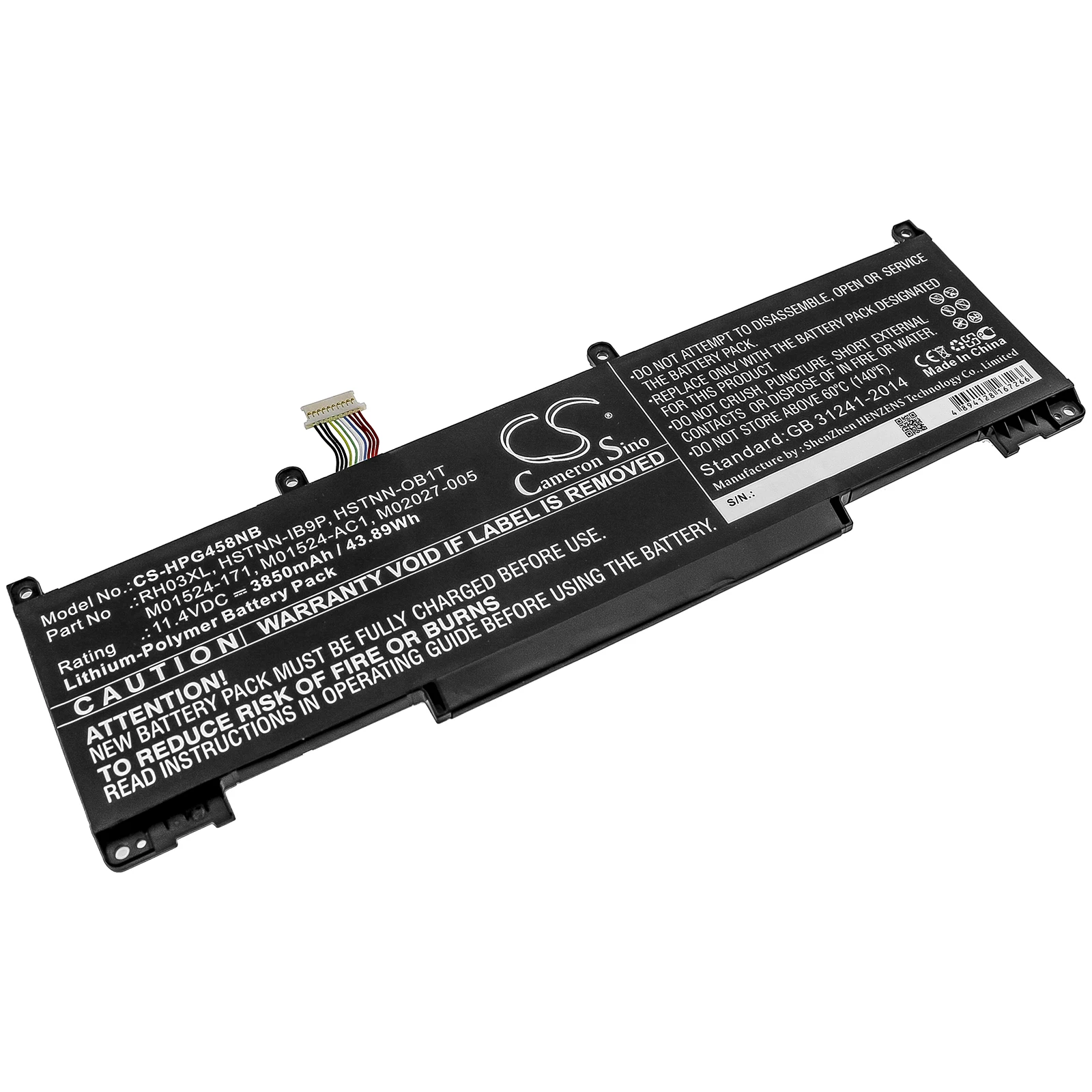 

Cameron Sino 11.4V 3850mAh replacement Laptop Battery RH03XL for HP ProBook 450 G8/ 650 , 430 ,440 , 445 ,630 ,640