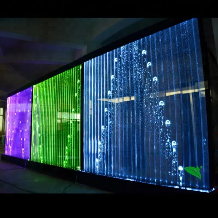 3D programmable bubble cabinet panel intelligent lighting dance bubble wall decoration artificial waterfall fountain