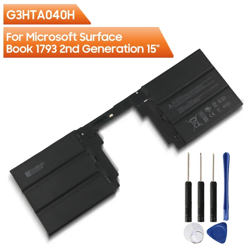 

Original Replacement Battery G3HTA040H For Microsoft Surface Book 2 2nd Gen 15" 1793 Keyboard G3HTA041H Battery 5473mAh