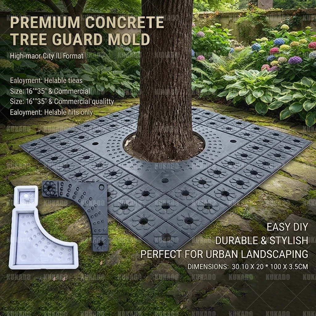 Cement Flower Pond Fence Tree Enclosure Plastic Mold for Courtyard Garden Residential Area Green Belt Concrete Casting Tool