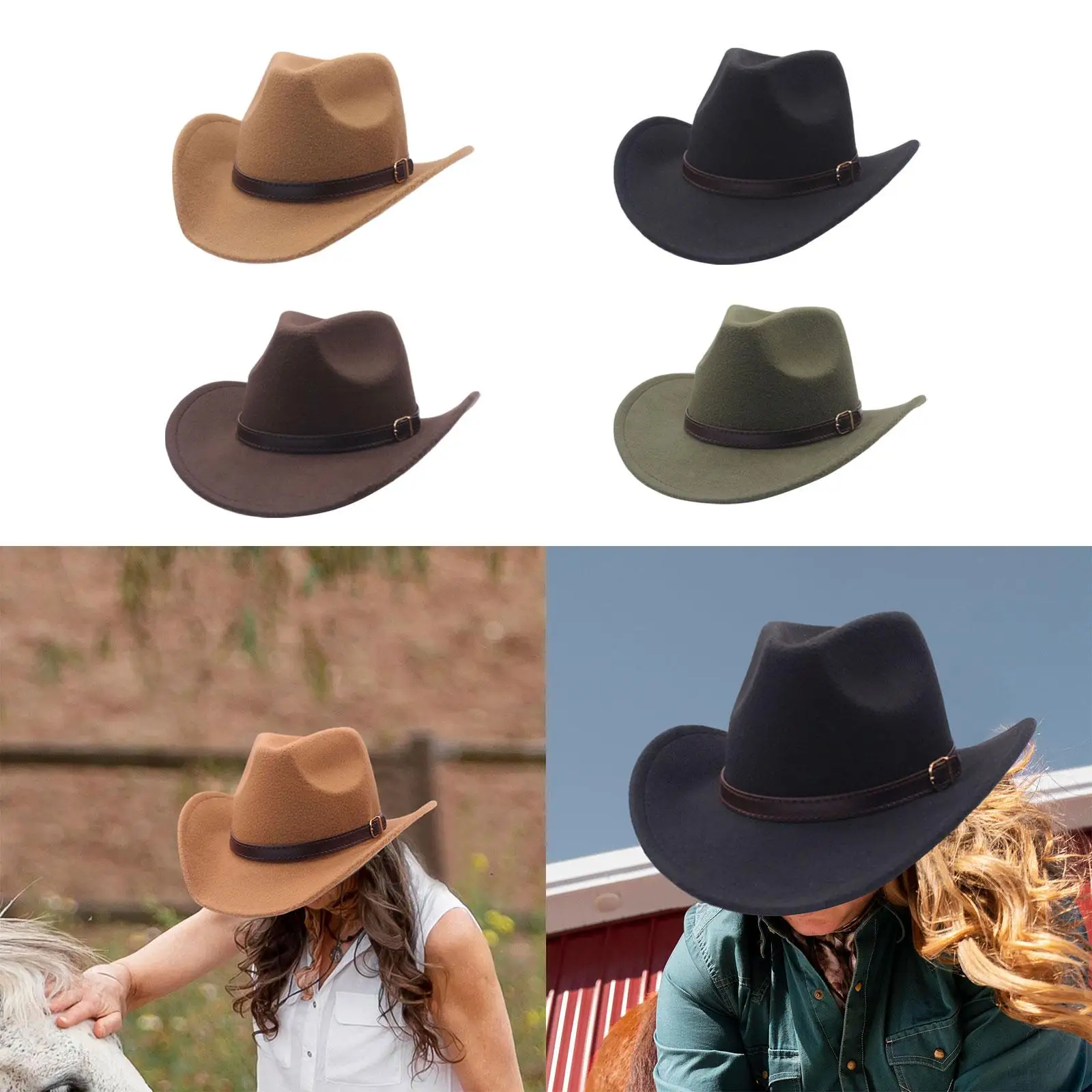 Sombrero de vaquero occidental primavera otoño novedad accesorios de fotografía cómodo sombrero Fedora