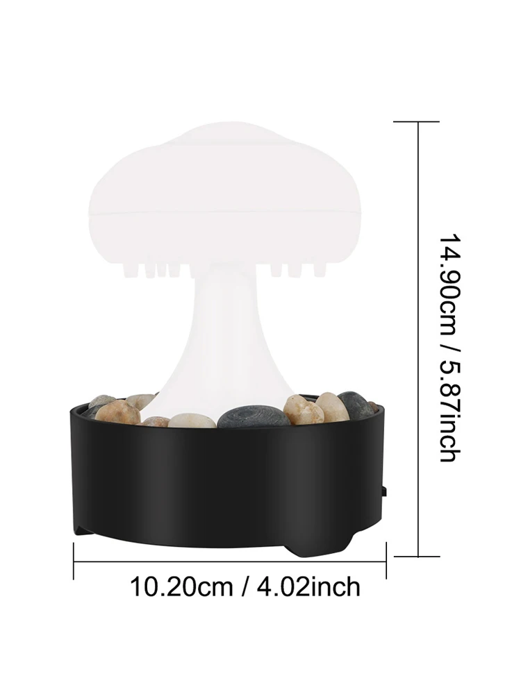 Mushroom Lamp Night Light Rain Cloud Led Fountain Simulated Water Drop Atmosphere Light Bedroom Livingroom Decorations