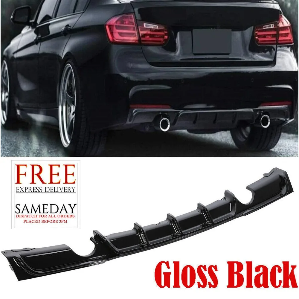 For BMW 3 SERIES F30 F31 REAR DIFFUSER GLOSS M PERFORMANCE SPORT DUAL SPLITTER