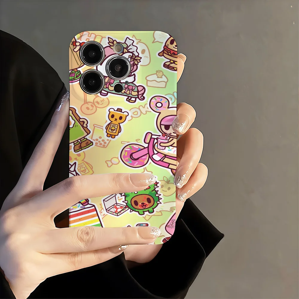 العصرية العلامة التجارية T-tokidokis الكرتون لطيف جراب هاتف آيفون 17 16 15 14 13 12 11 زائد برو ماكس ثقب دقيق صغير مطابقة فيلم Co #6