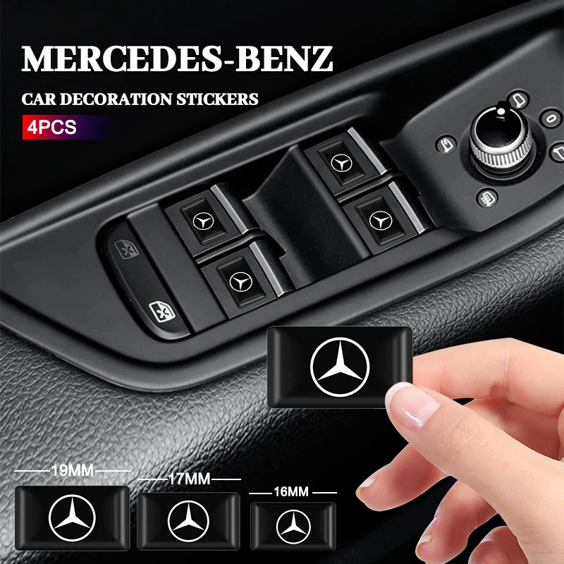 4pcs Lables Car Steering Wheel Sticker Hub Caps Center Decals For Mercedes Benz AMG W206 W204 W205 W212 W213 W221 W222 W240W211 view 6