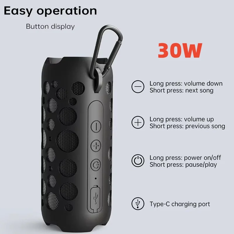 

30W 2 in 1 Caixa De Som Bluetooth Speakers with Bluetooth Earbuds for Mobile Portable Cycling Sound Column TWS Outdoor Subwoofer