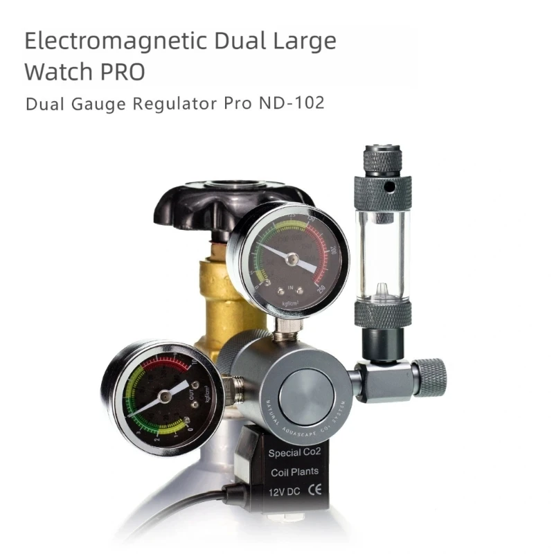 Accurate CO2 Pressure Analyzers Double Display Interfaces Gauge CO2 Regulator for Aquariums Systems and Research Lab JOMD