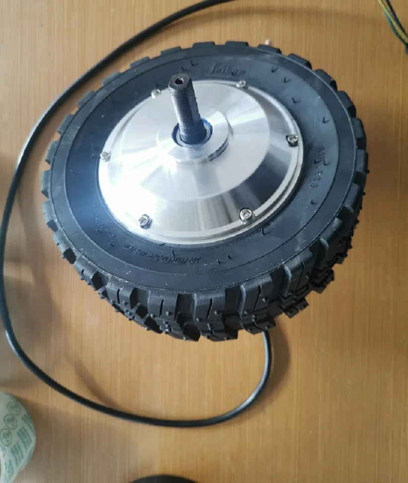 350W 8 Inch Low Speed Brushless Hub Geared Motor Wheel Off-road Tyre Width 70mm High Torque For DIY Electric Cart Wagon Bike