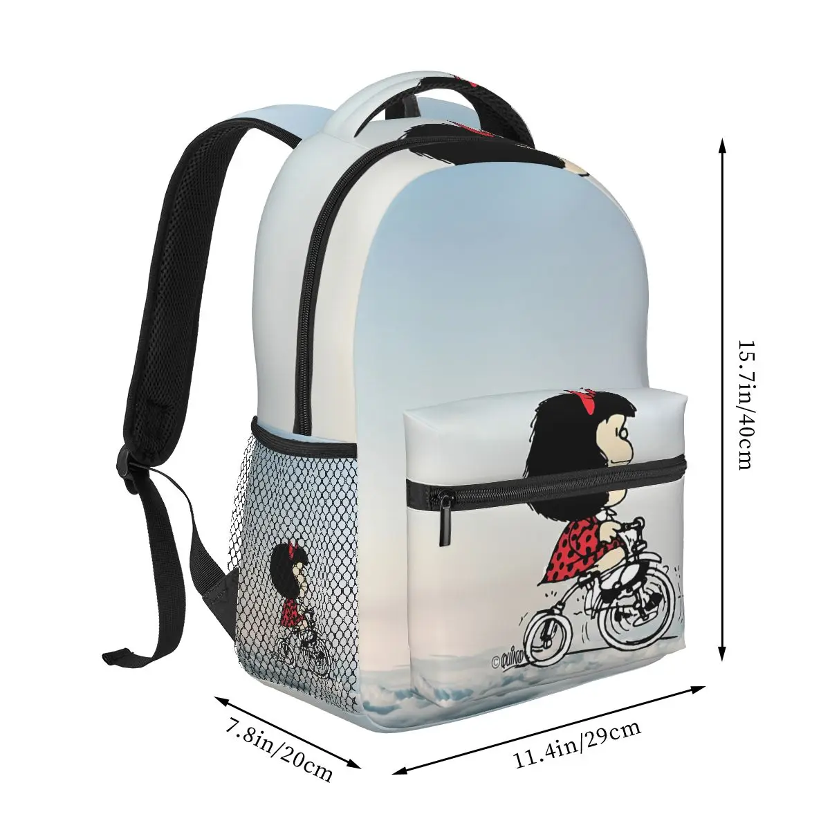 By Bike Backpacks Casual Portable Bags Anime Mafalda School Bag Students Gifts