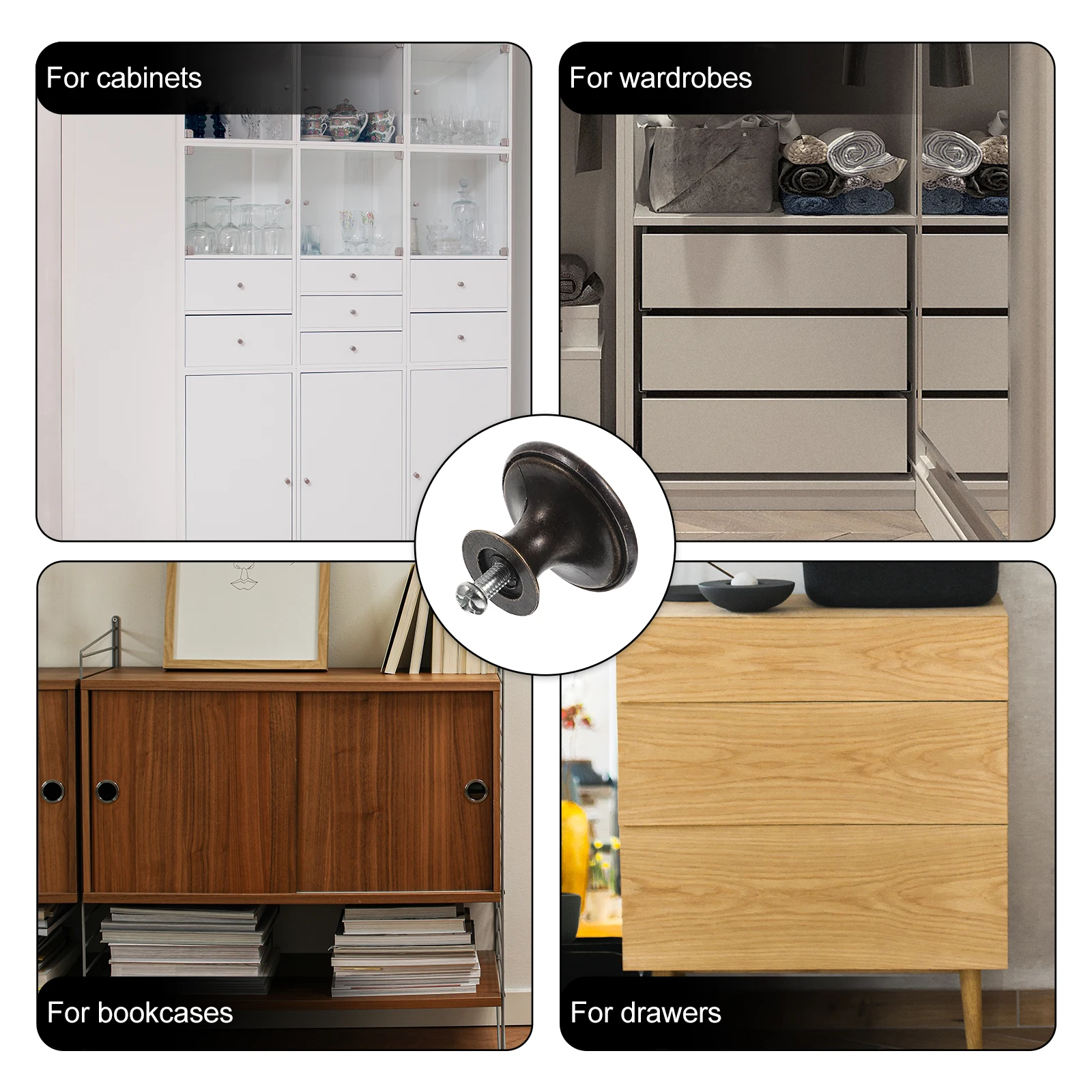 

12pcs Round Knobs Metal Cabinet Handle Metal Drawer Pulls For Dresser Wardrobe Door Handle Replacement Furniture Accessory