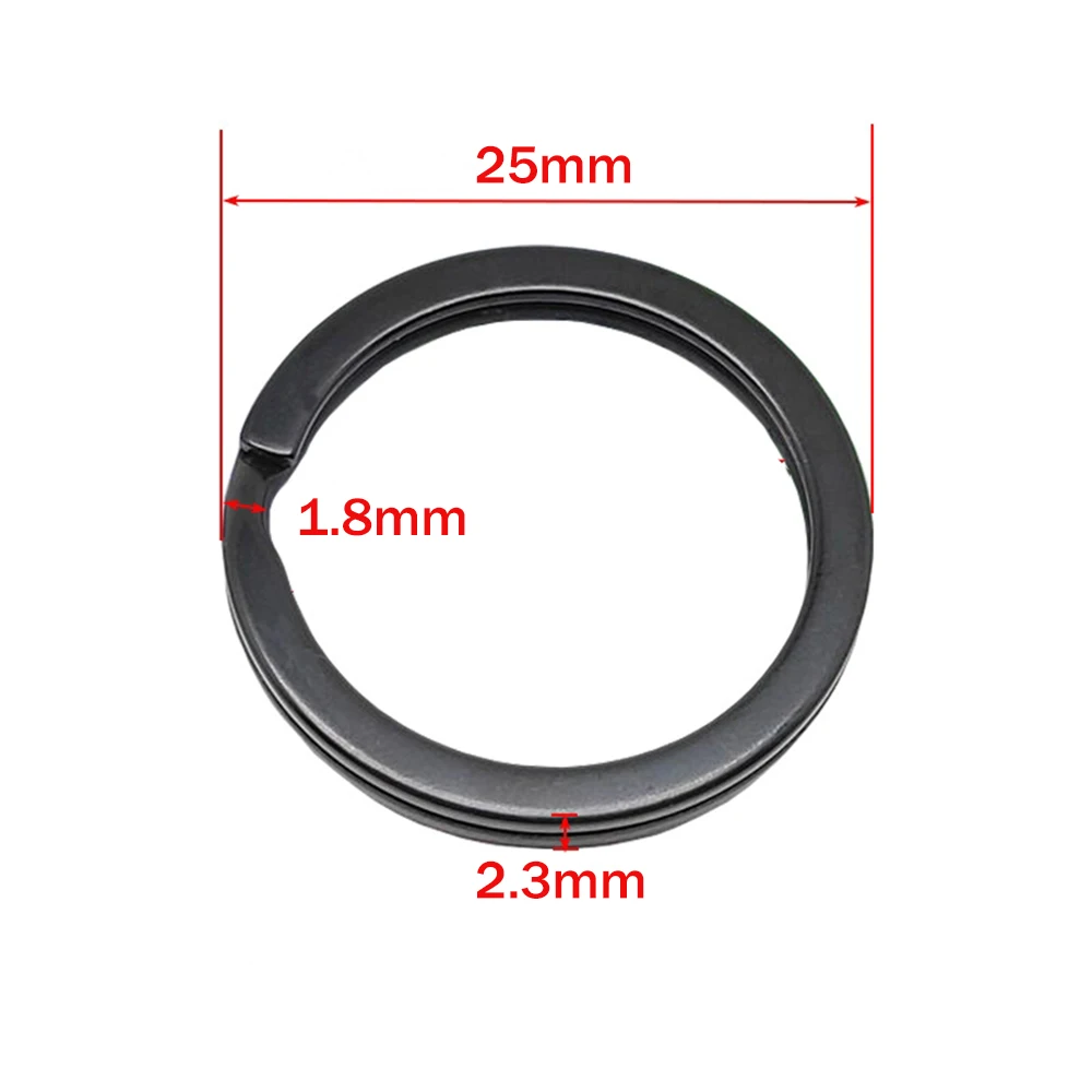 10/20 Stück schwarze Metall-Flachschlüsselanhänger mit rundem Verschluss, Halter, Verbindungsclip für DIY Split-Schlüsselanhänger, Schlüsselanhänger, Anhänger, Schmuckzubehör