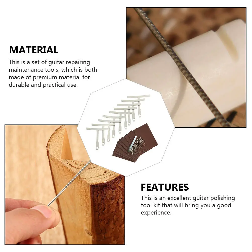 

19pcs Nut File Set High-Quality Sanding Ruler For Guitar Repair Maintenance Polishing Tool Kit Guitar Accessories