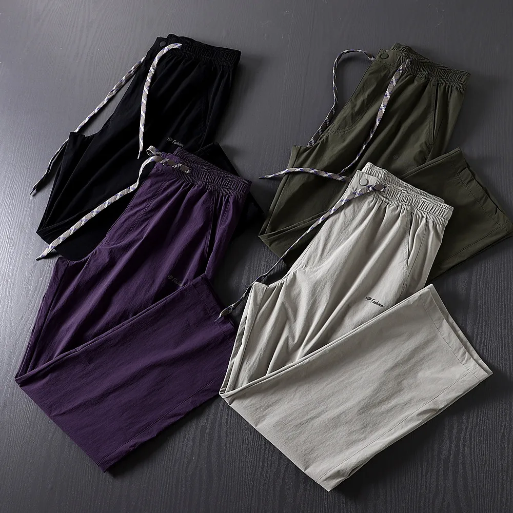 

Мужские летние спортивные повседневные брюки для активного отдыха, эластичные, удобные, быстросохнущие, водонепроницаемые, прямые леггинсы, модные городские стильные брюки