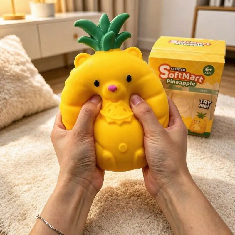 Cute Giant Pineapple Bear Squeeze Toy Slow Rising Fidget Toy Stress Relief Squeeze Toys Gifts For Adults Friends