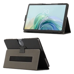 PU Leather Flip Book Funda For TCL Tab 11 Gen 2 (2024) 9465X Magnetic Case Cover with Hand Strap