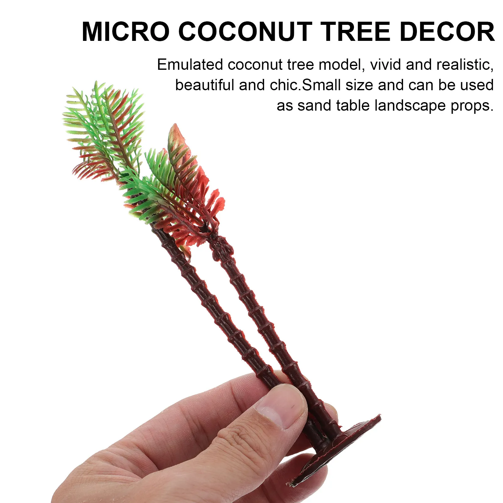 20Pcs Miniature Coconut Tree Decor Set Realistic Lifelike Sand Table Landscape Tree Micro Landscape Decor for DIY Scene Building